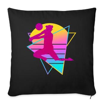 Beach Volleyball retro - Sofa pillowcase 17,3'' x 17,3'' (45 x 45 cm) - black - Front