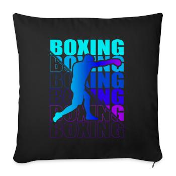 Boxen Arts Martiaux Boxe Box Club Boxeur - Housse de coussin décorative 45 x 45 cm - noir - Devant