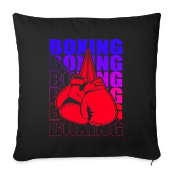 Boxen Arts Martiaux Boxe Box Club Boxeur - Housse de coussin décorative 45 x 45 cm - noir - Devant