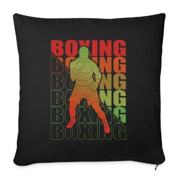 Boxen Arts Martiaux Boxe Box Club Boxeur - Housse de coussin décorative 45 x 45 cm - noir - Devant