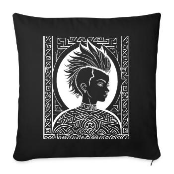 Fantasy Post Punk Keltische Stammeskunst Batcave Girl - Sofakissenbezug 45 x 45 cm - Schwarz - Vorne