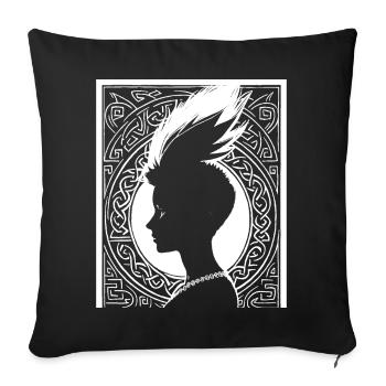 Fantasy Post Punk Keltische Stammeskunst Batcave Girl - Sofakissenbezug 45 x 45 cm - Schwarz - Vorne