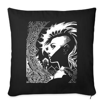 Fantasy Post Punk Keltische Stammeskunst Batcave Girl - Sofakissenbezug 45 x 45 cm - Schwarz - Vorne