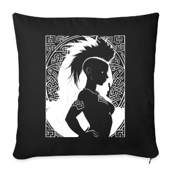Fantasy Post Punk Keltische Stammeskunst Batcave Girl - Sofakissenbezug 45 x 45 cm - Schwarz - Vorne