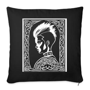 Fantasy Post Punk Keltische Stammeskunst Batcave Girl - Sofakissenbezug 45 x 45 cm - Schwarz - Vorne