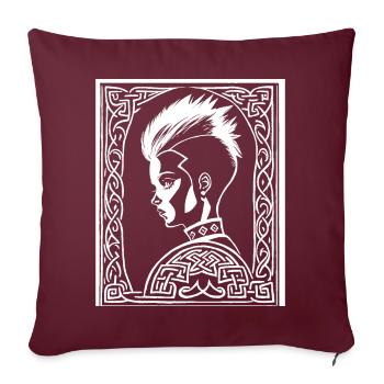 Fantasy Post Punk Keltische Stammeskunst Batcave Girl - Sofakissenbezug 45 x 45 cm - Burgunderrot - Vorne