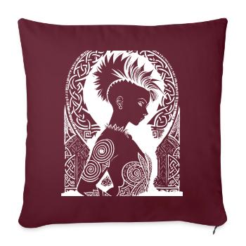 Fantasy Post Punk Celtic Tribal Art Batcave Girl - Sofa pillowcase 17,3'' x 17,3'' (45 x 45 cm) - burgundy - Front