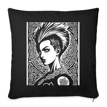 Fantasy Post Punk Celtic Tribal Batcave Mohawk Gi - Sofa pillowcase 17,3'' x 17,3'' (45 x 45 cm) - black - Front