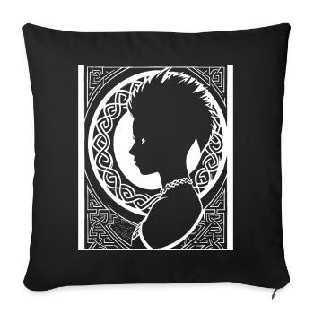 Fantasy Post Punk Celtic Tribal Batcave Mohawk Gi - Housse de coussin décorative 45 x 45 cm - noir - Devant