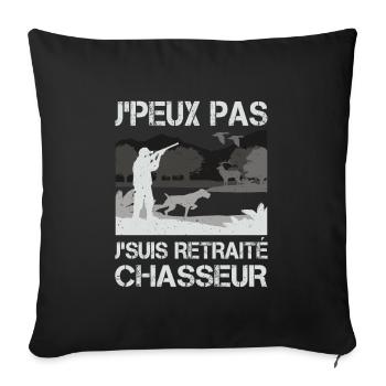 Peux Pas Retraité Chasseur Cadeau Retraite Chasse - Housse de coussin décorative 45 x 45 cm - noir - Devant