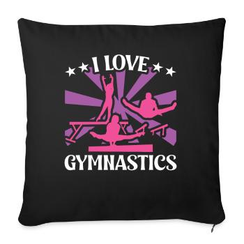 Funny Gymnastics for Girls - Sofa pillowcase 17,3'' x 17,3'' (45 x 45 cm) - black - Front