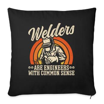 Welder Funny Saying Conceptions de soudage - Housse de coussin décorative 45 x 45 cm - noir - Devant