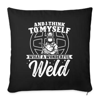 Je me dis quelle soudure maladroite - Housse de coussin décorative 45 x 45 cm - noir - Devant