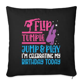 Funny Gymnastics for Girls - Sofa pillowcase 17,3'' x 17,3'' (45 x 45 cm) - black - Front
