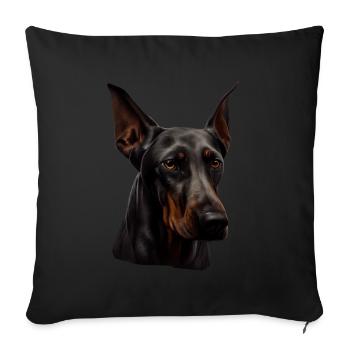 Doberman Dobermans Chien Chiens chiot Doberman - Housse de coussin décorative 45 x 45 cm - noir - Devant