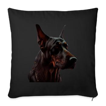 Doberman Dobermans Chien Chiens chiot Doberman - Housse de coussin décorative 45 x 45 cm - noir - Devant