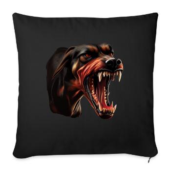 Doberman Dobermans Chien Chiens chiot Doberman - Housse de coussin décorative 45 x 45 cm - noir - Devant