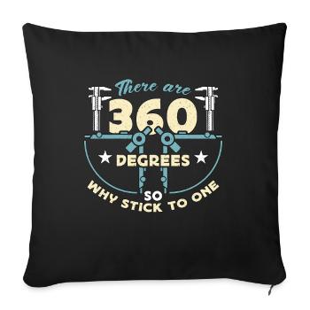 Architecture There Are 360 Degrees Architectural - Sofa pillowcase 17,3'' x 17,3'' (45 x 45 cm) - black - Front