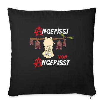 Angepisst von Angepasst Rebell Be Different Hund - Sofakissenbezug 45 x 45 cm - Schwarz - Vorne