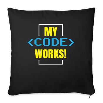 Mein Code Funktioniert Programmieren Coding Coder - Sofakissenbezug 45 x 45 cm - Schwarz - Vorne