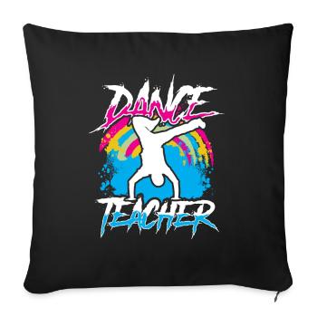 Professeur de danse Professeur de danse École de danse Cours de danse - Housse de coussin décorative 45 x 45 cm - noir - Devant