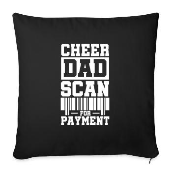Cheerleader Vater - Sofakissenbezug 45 x 45 cm - Schwarz - Vorne