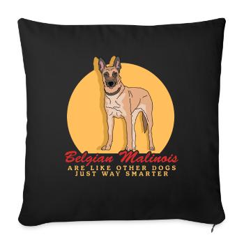 Belgian Shepherd Malinois Dogs Gift - Sofa pillowcase 17,3'' x 17,3'' (45 x 45 cm) - black - Front