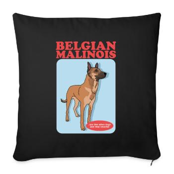 Belgian Shepherd Malinois Dog Gift - Sofa pillowcase 17,3'' x 17,3'' (45 x 45 cm) - black - Front