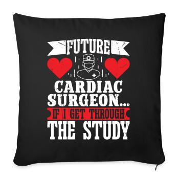 Herzchirurg Future Cardiac Surgeon Herzchirurgie - Sofa pillowcase 17,3'' x 17,3'' (45 x 45 cm) - black - Front