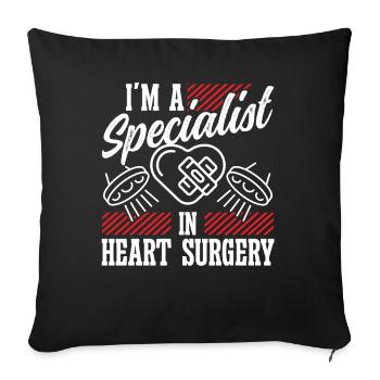 Cardiac Surgeon Specialist Heart Surgery Cardiac Surgery - Sofa pillowcase 17,3'' x 17,3'' (45 x 45 cm) - black - Front