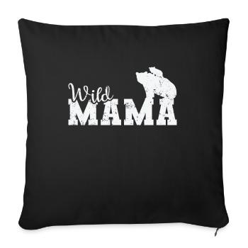 Wild Mama Bear Forest Animal - Sofa pillowcase 17,3'' x 17,3'' (45 x 45 cm) - black - Front