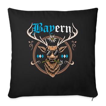 Bayern T-Shirt bayrisch Trachtenshirt Bayern Shirt - Sofakissenbezug 45 x 45 cm - Schwarz - Vorne