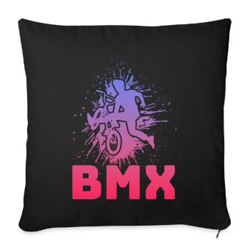 vintage bike outfit, bike urban freestyle bmx - Sofa pillowcase 17,3'' x 17,3'' (45 x 45 cm) - black - Front
