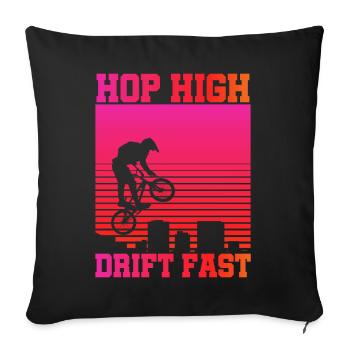 vintage bike outfit, bike urban freestyle bmx - Sofa pillowcase 17,3'' x 17,3'' (45 x 45 cm) - black - Front