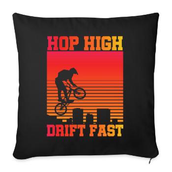 vintage bike outfit, bike urban freestyle bmx - Sofa pillowcase 17,3'' x 17,3'' (45 x 45 cm) - black - Front