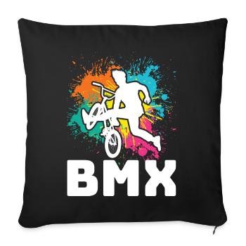 vintage bike outfit, bike urban freestyle bmx - Sofa pillowcase 17,3'' x 17,3'' (45 x 45 cm) - black - Front