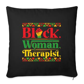 Femme thérapeute noire - Housse de coussin décorative 45 x 45 cm - noir - Devant