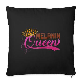 Melanin American Natural Afro - Sofa pillowcase 17,3'' x 17,3'' (45 x 45 cm) - black - Front