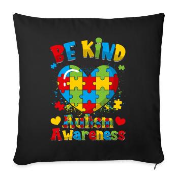 World autism Mom Dad - Sofa pillowcase 17,3'' x 17,3'' (45 x 45 cm) - black - Front