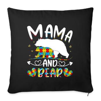 Maman et l’autisme - Housse de coussin décorative 45 x 45 cm - noir - Devant