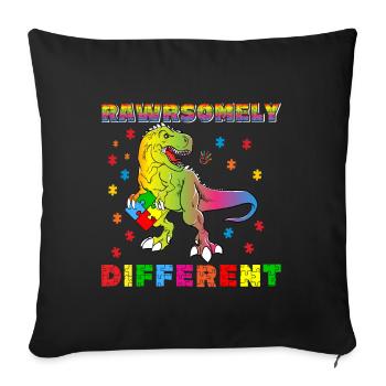 Rawrsomely Different Autism Boy - Sofa pillowcase 17,3'' x 17,3'' (45 x 45 cm) - black - Front