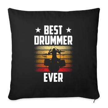 Best Drummer of All Time Drums Drum - Sofa pillowcase 17,3'' x 17,3'' (45 x 45 cm) - black - Front