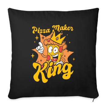 Pizza Maker King Pizza Pizzablech Pizzaofen - Sofakissenbezug 45 x 45 cm - Schwarz - Vorne