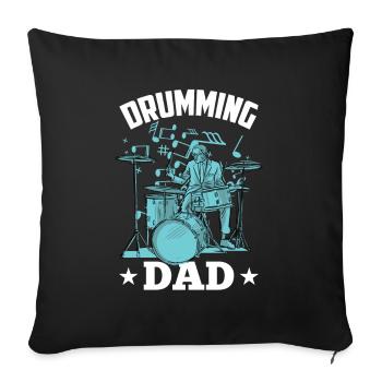 Batteur Père Tambour Batterie - Housse de coussin décorative 45 x 45 cm - noir - Devant