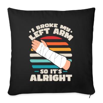 Broken Arm Funny - Sofa pillowcase 17,3'' x 17,3'' (45 x 45 cm) - black - Front