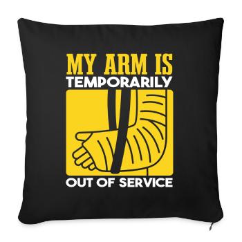 Mon bras est temporairement hors service - Housse de coussin décorative 45 x 45 cm - noir - Devant