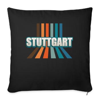 Stuttgartererin Stuttgarterer Stuttgarter - Sofakissenbezug 45 x 45 cm - Schwarz - Vorne