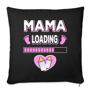 Maman Chargement Maman Mères Maman Maman Fête des mères - Housse de coussin décorative 45 x 45 cm - noir - Devant