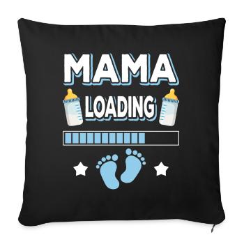 Maman Chargement Maman Mères Maman Maman Fête des mères - Housse de coussin décorative 45 x 45 cm - noir - Devant