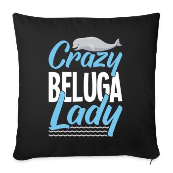 Beluga Whale Beluga Whale Whale Watching Dolphin Dolphin - Sofa pillowcase 17,3'' x 17,3'' (45 x 45 cm) - black - Front